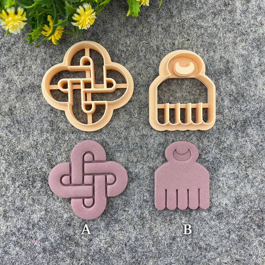 Adinkra symbol clay cutters, polymer clay cutter for earring making, African style clay cutters, Tribal cutters 687-Set-1