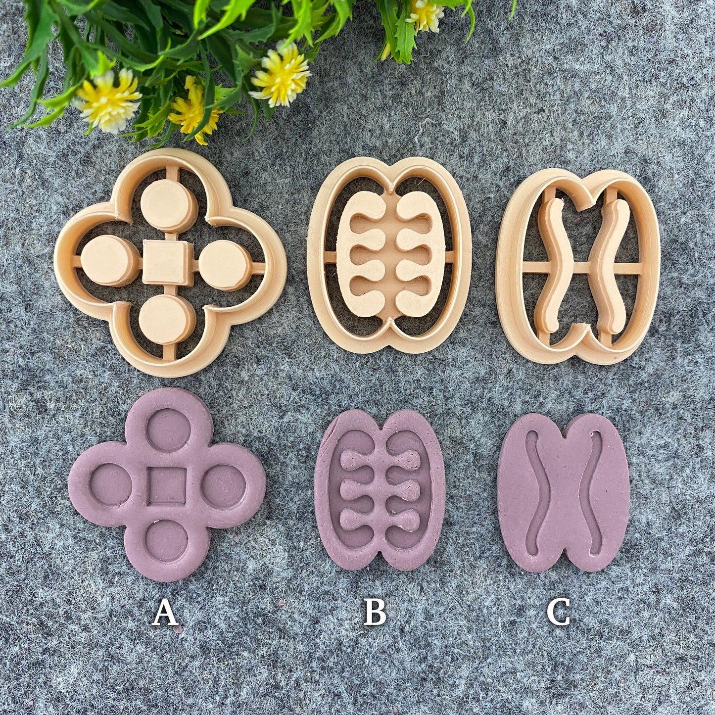 Adinkra symbol clay cutters, polymer clay cutter for earring making, African style clay cutters, Tribal cutters 687-Set-2