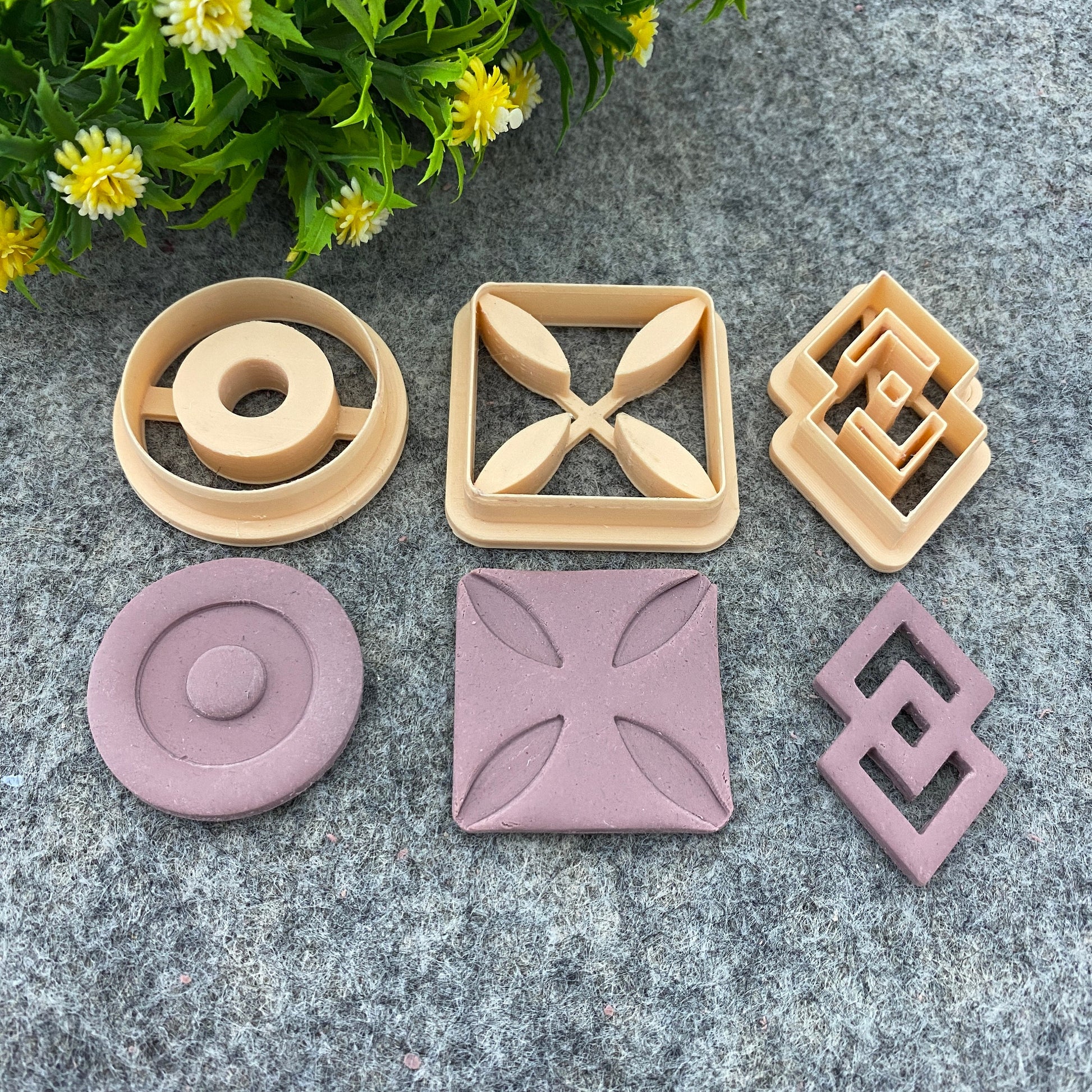 Adinkra Symbol Clay Cutters: African Tribal Earring Making 687-Set-4