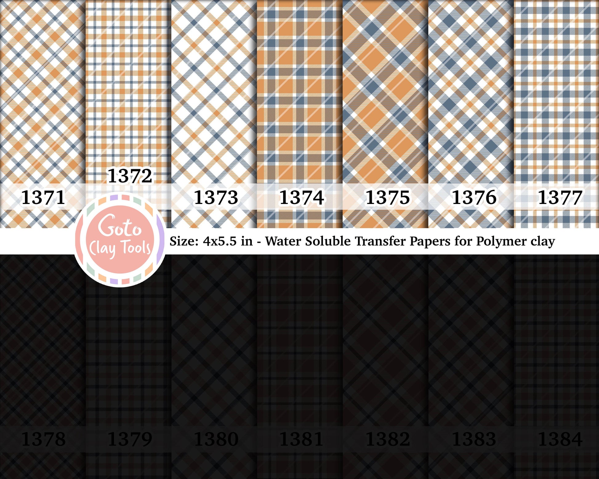 Christmas plaid Water soluble Transfer paper for polymer clay, polymer clay image transfers, magic transfer paper