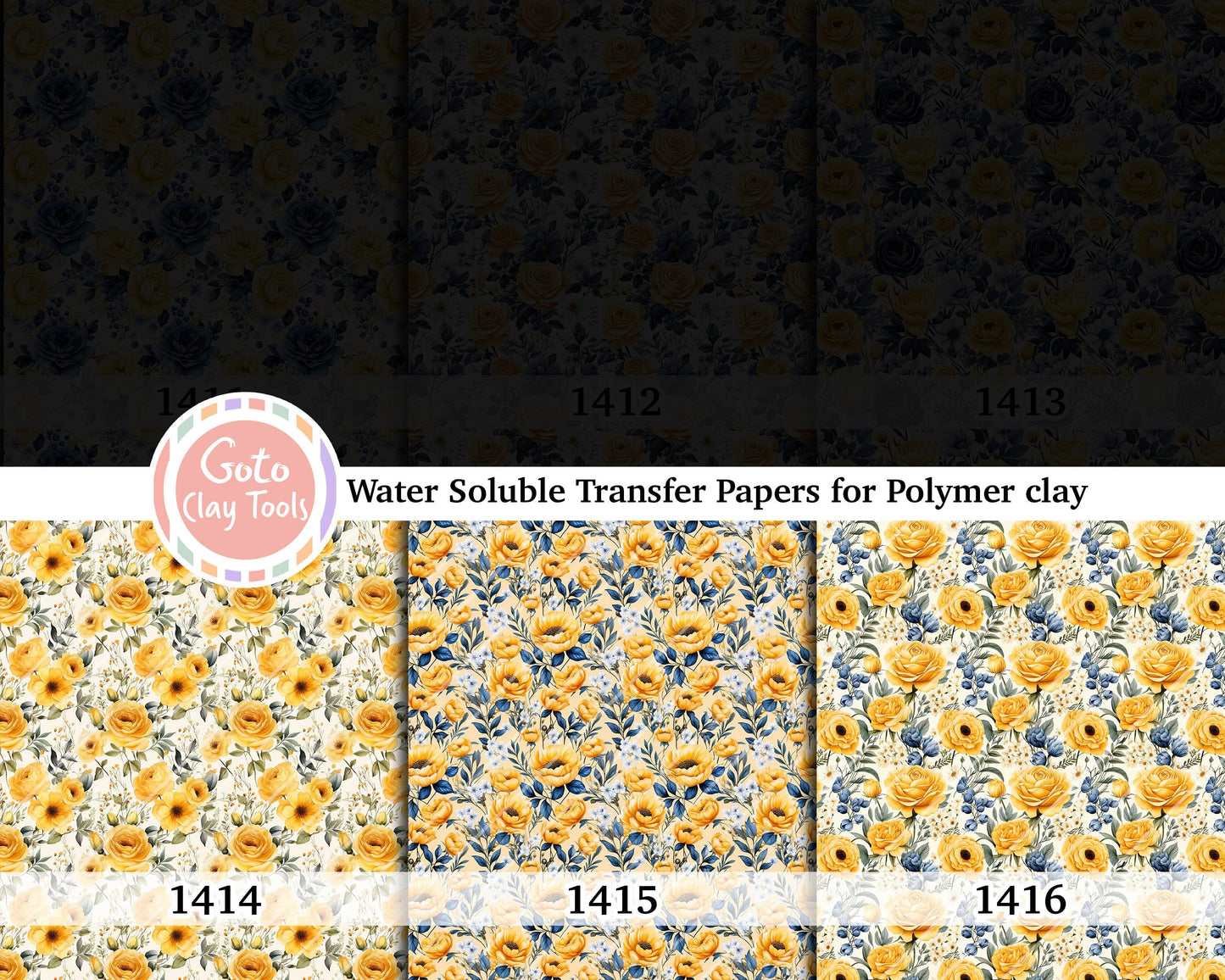 Yellow Rose Polymer Clay Transfer Paper: Water Soluble Image (4x5.5 inches)