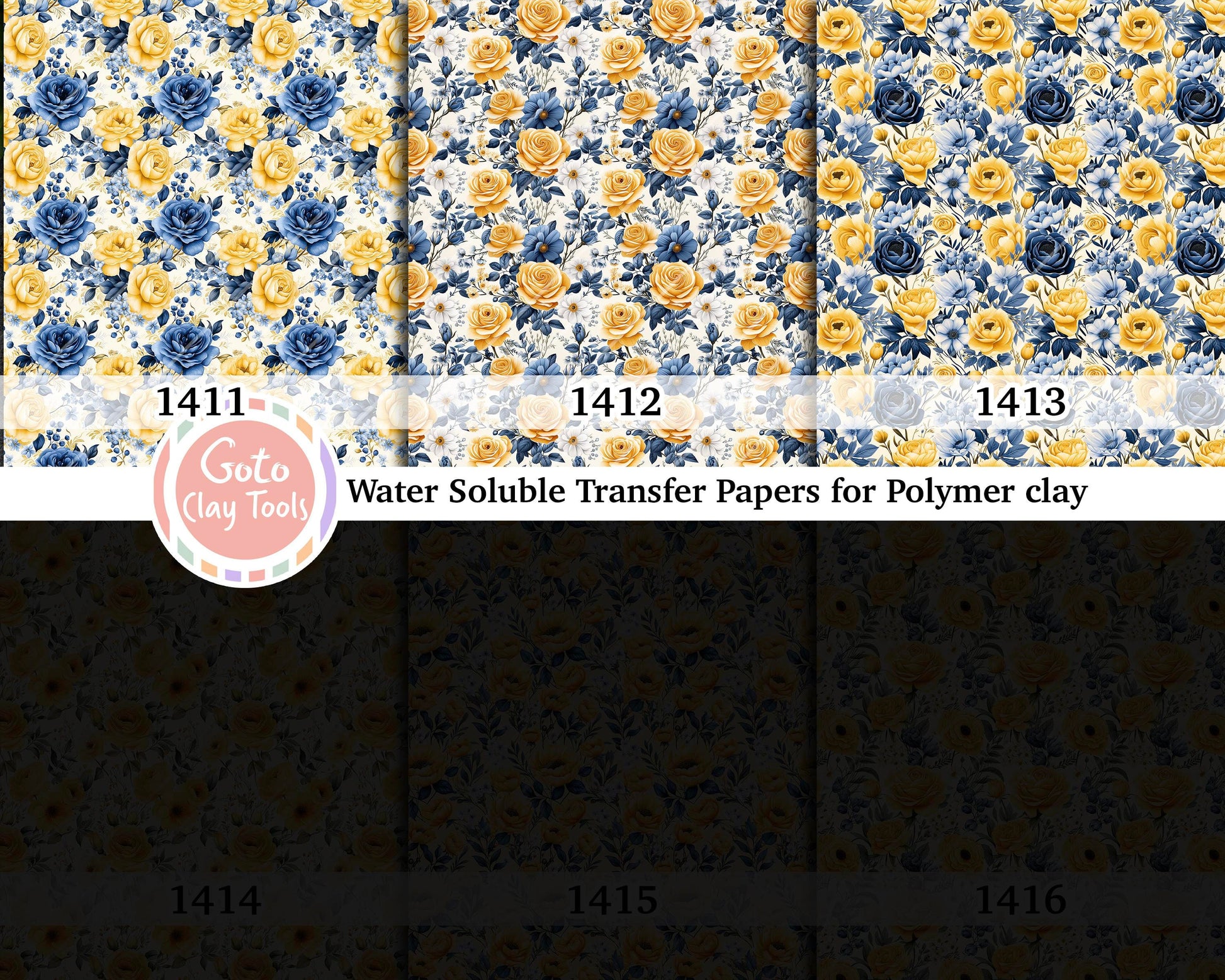 Yellow Rose Polymer Clay Transfer Paper: Water Soluble Image (4x5.5 inches)