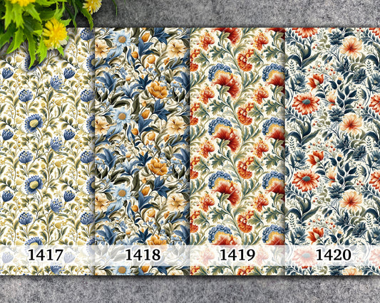 Floral Polymer Clay Transfer Paper: William Morris Style (4x5.5 inches)