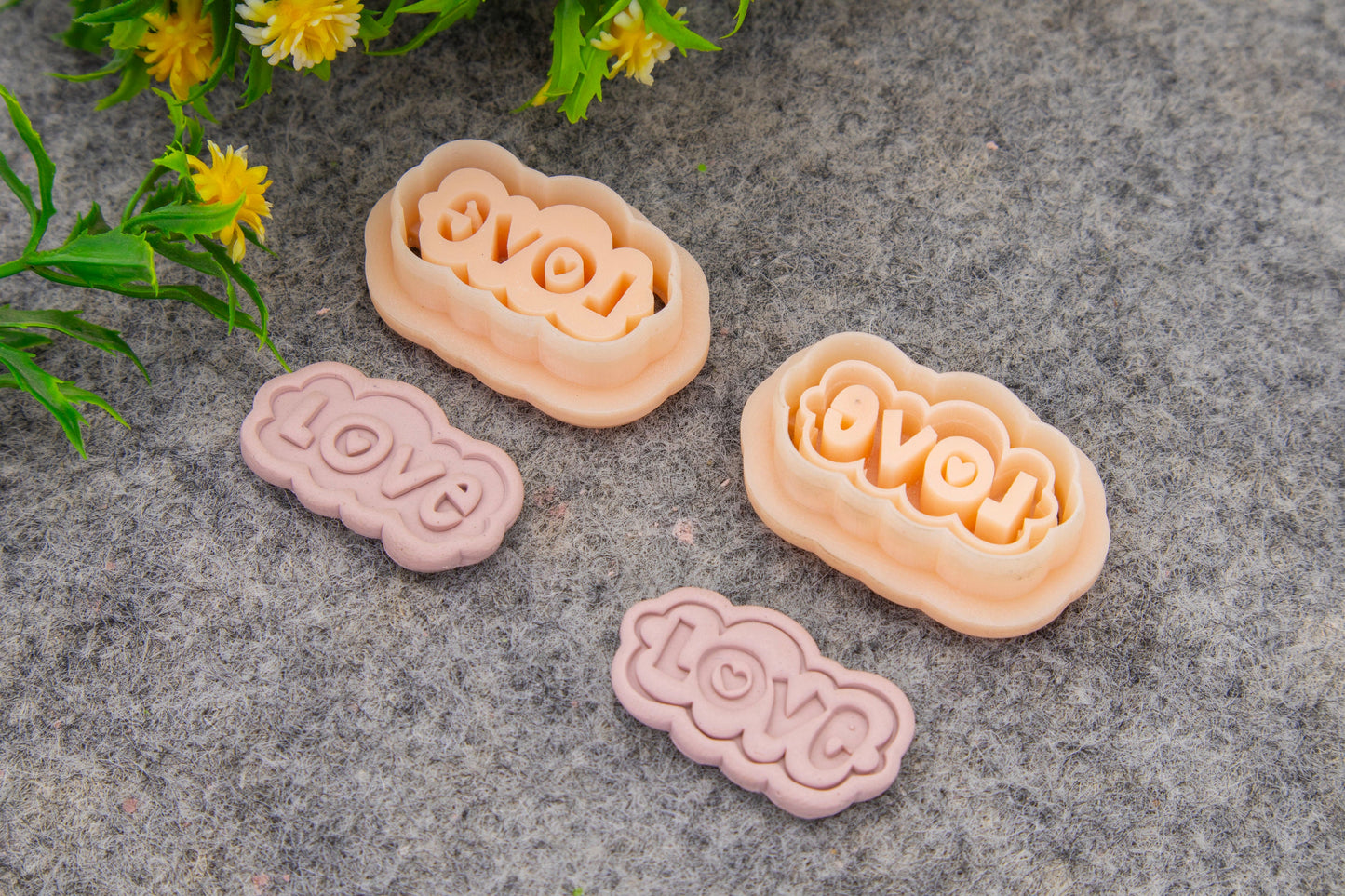 Love Cloud Embossed Clay Cutter: Valentine Polymer Earring Making #697
