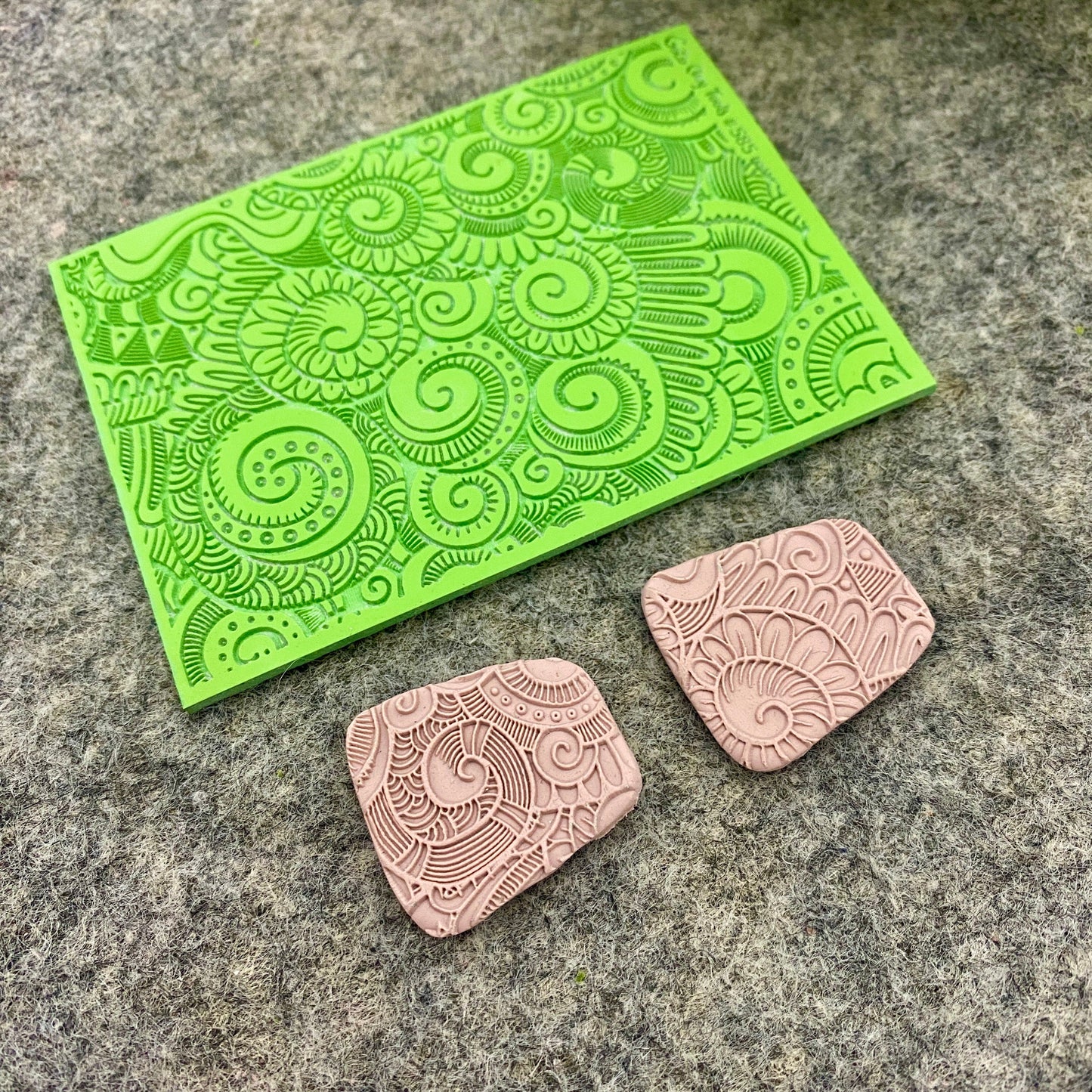 Doodle Rubber Texture Mat for Polymer Clay Jewelry (#585)