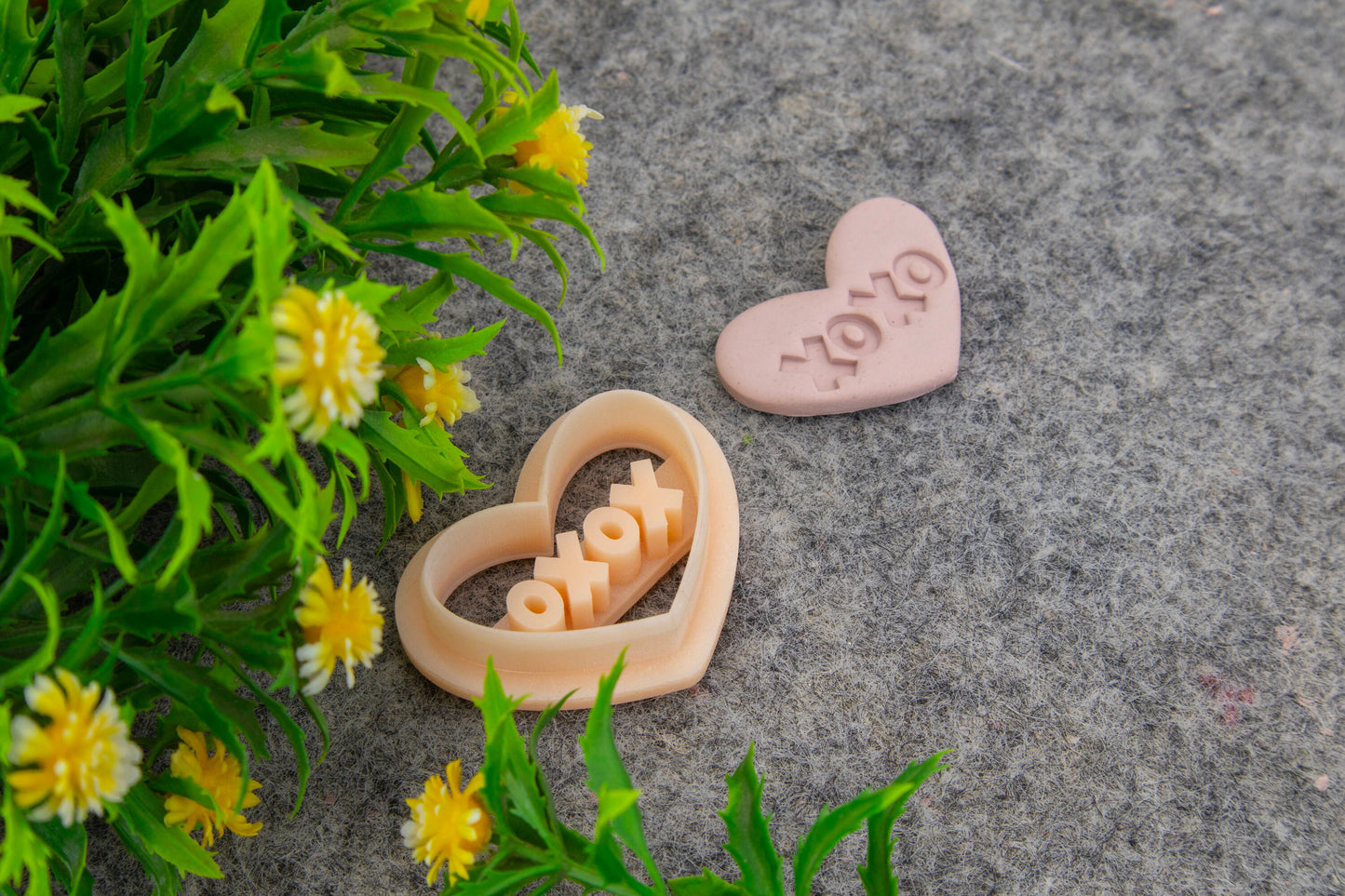 Valentine XOXO Heart Clay Cutter: Embossed Polymer Clay Earring Tool  #703