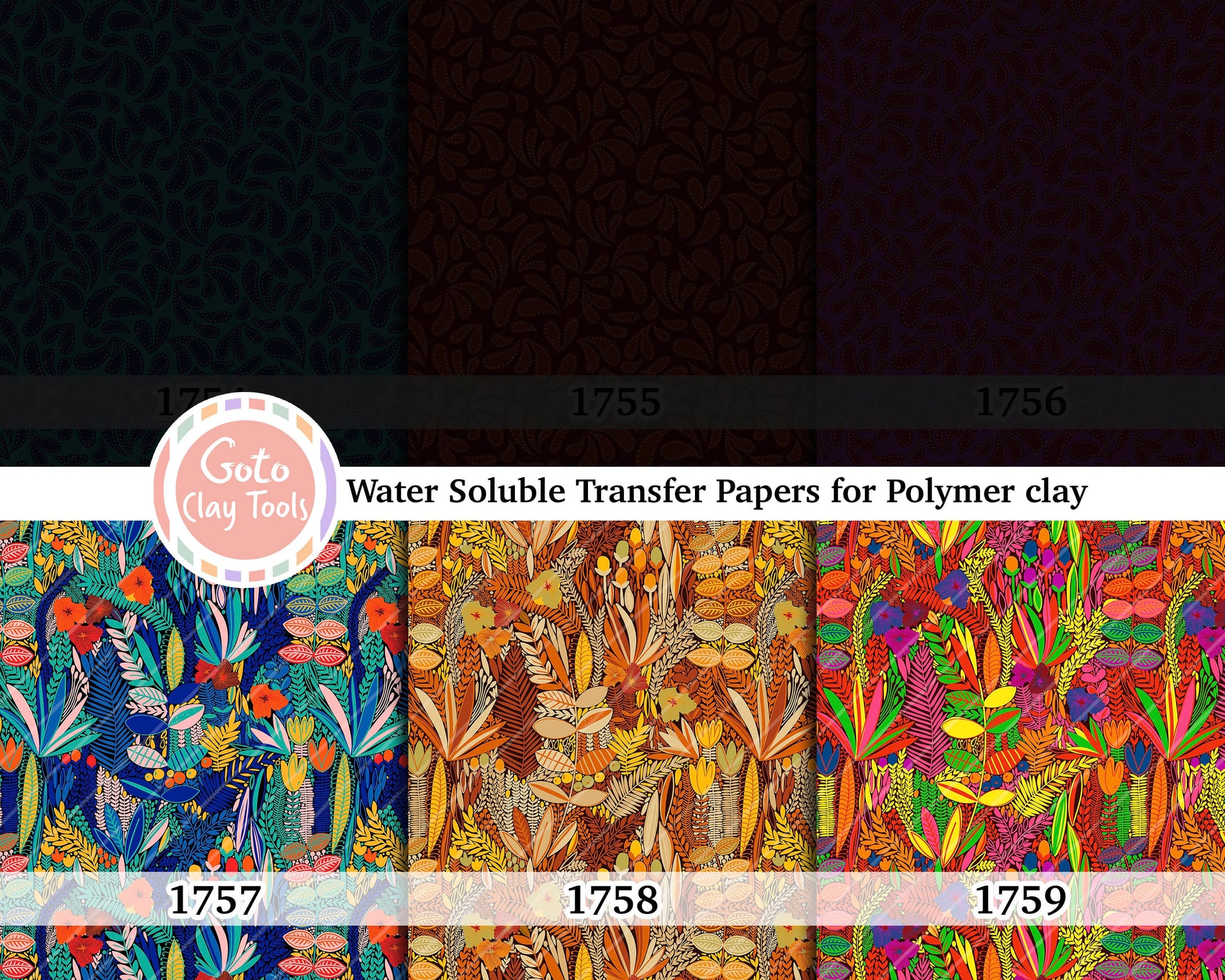 Water soluble Transfer paper for polymer clay, African Ankara pattern, polymer clay image transfers, magic transfer paper