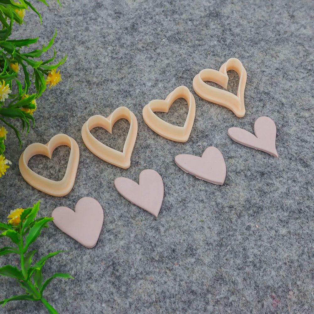 Valentine Heart Clay Cutter: Polymer Earring Making Tool #707-3