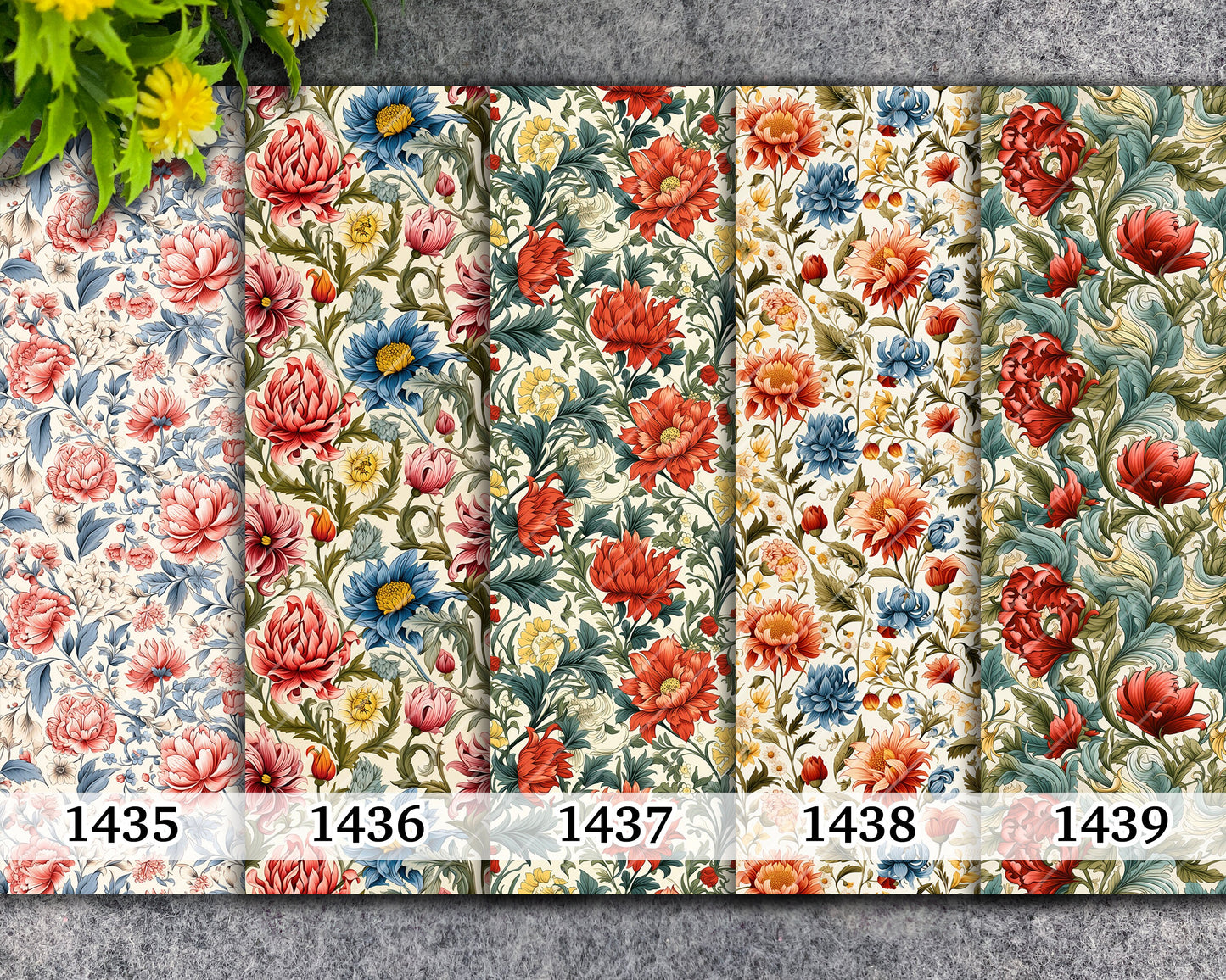 Vintage Floral Transfer Paper for Polymer Clay: Water Soluble 4x5.5"