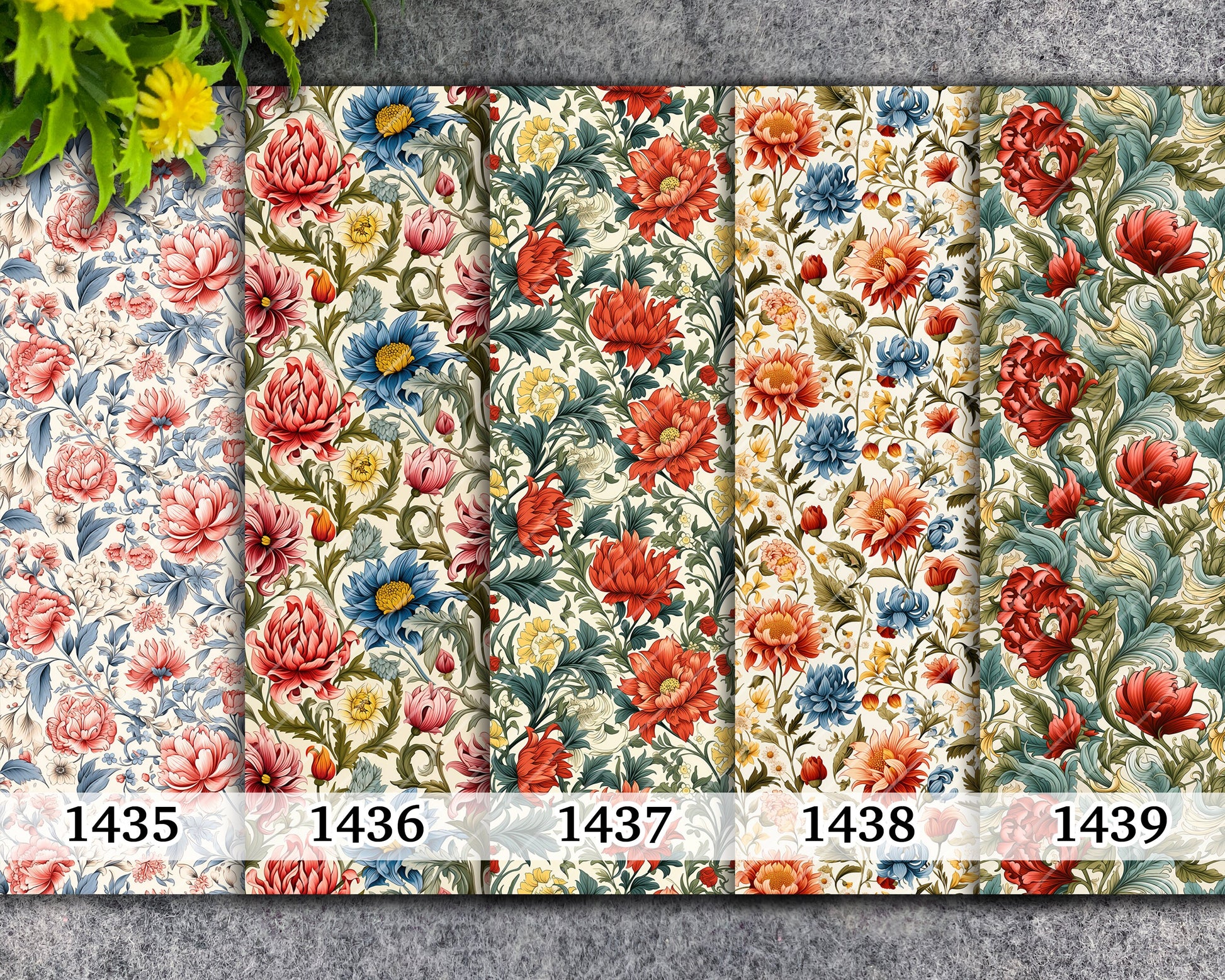 Vintage Floral Transfer Paper for Polymer Clay: Water Soluble 4x5.5"
