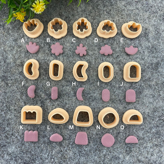 Organic shape stud Cutters for polymer clay #675