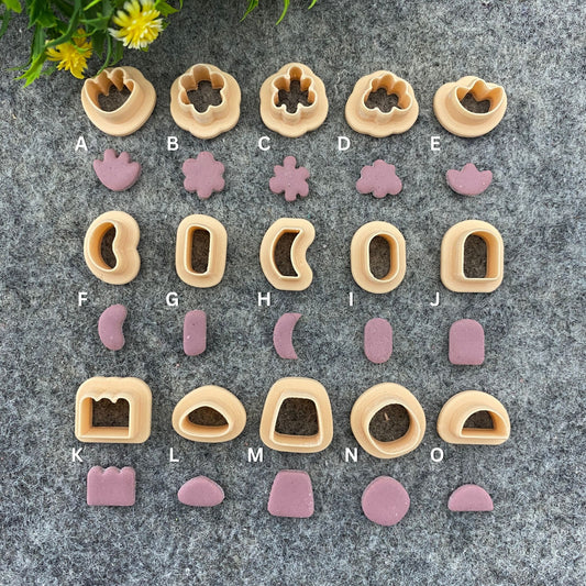 Organic shape stud Cutters for polymer clay #675