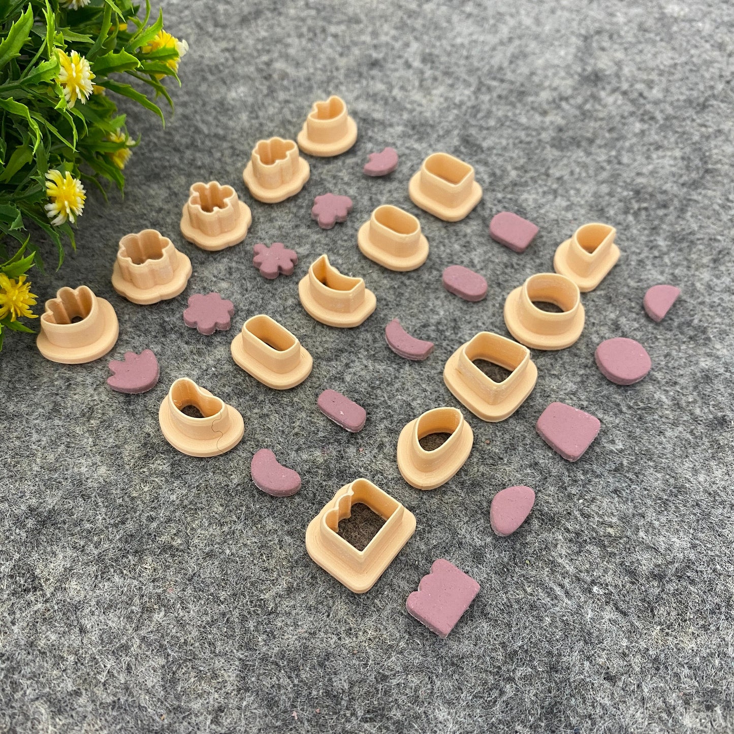 Organic shape stud Cutters for polymer clay #675