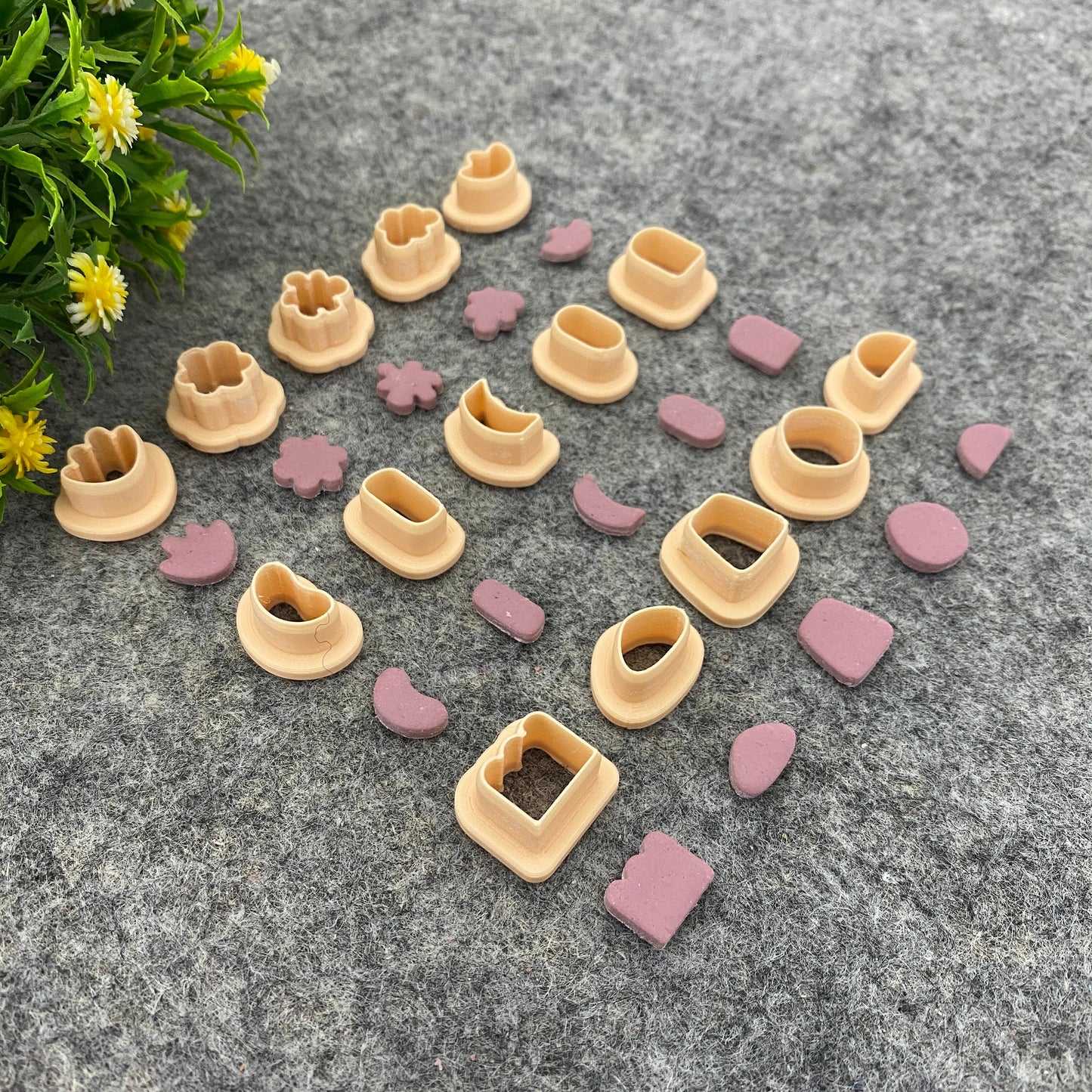 Organic shape stud Cutters for polymer clay #675