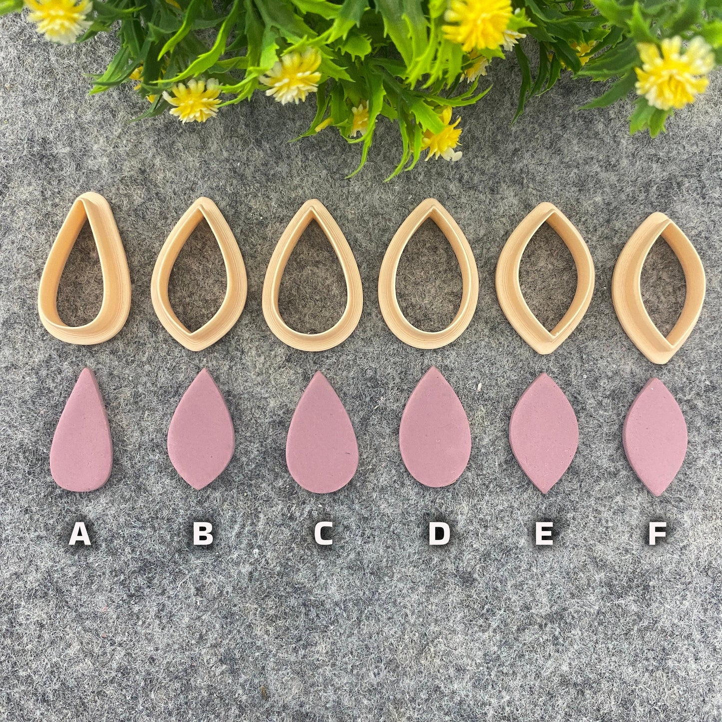 Organic Drop Polymer Clay Cutters: 3D Printed Earring Tools #665