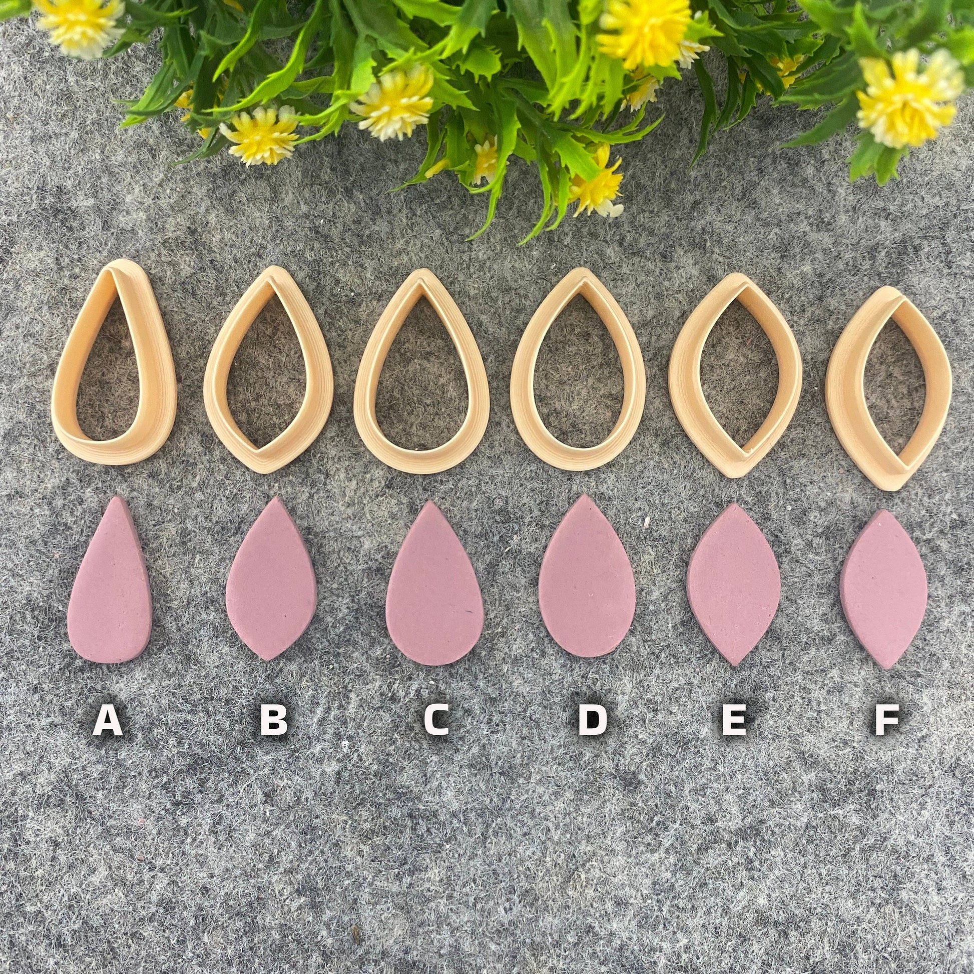 Organic Drop Polymer Clay Cutters: 3D Printed Earring Tools #665