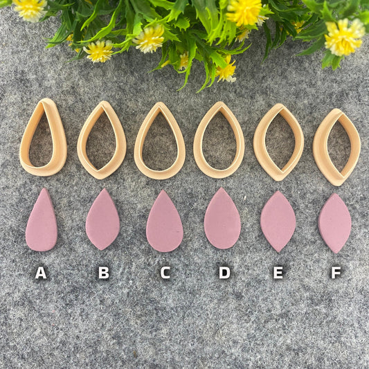 Organic Drop Polymer Clay Cutters: 3D Printed Earring Tools #665