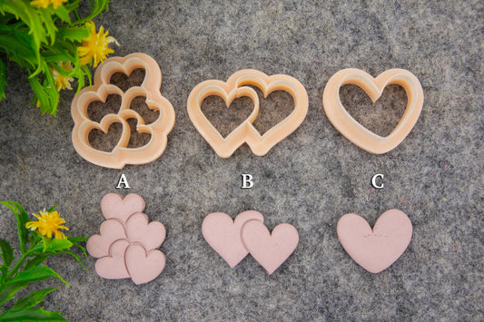 Embossed Heart Clay Cutter: Valentine Polymer Earring Making #693