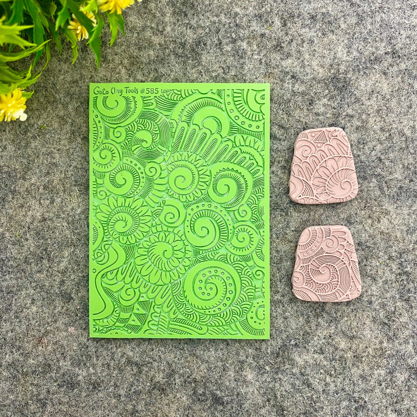 Doodle Rubber Texture Mat for Polymer Clay Jewelry (#585)