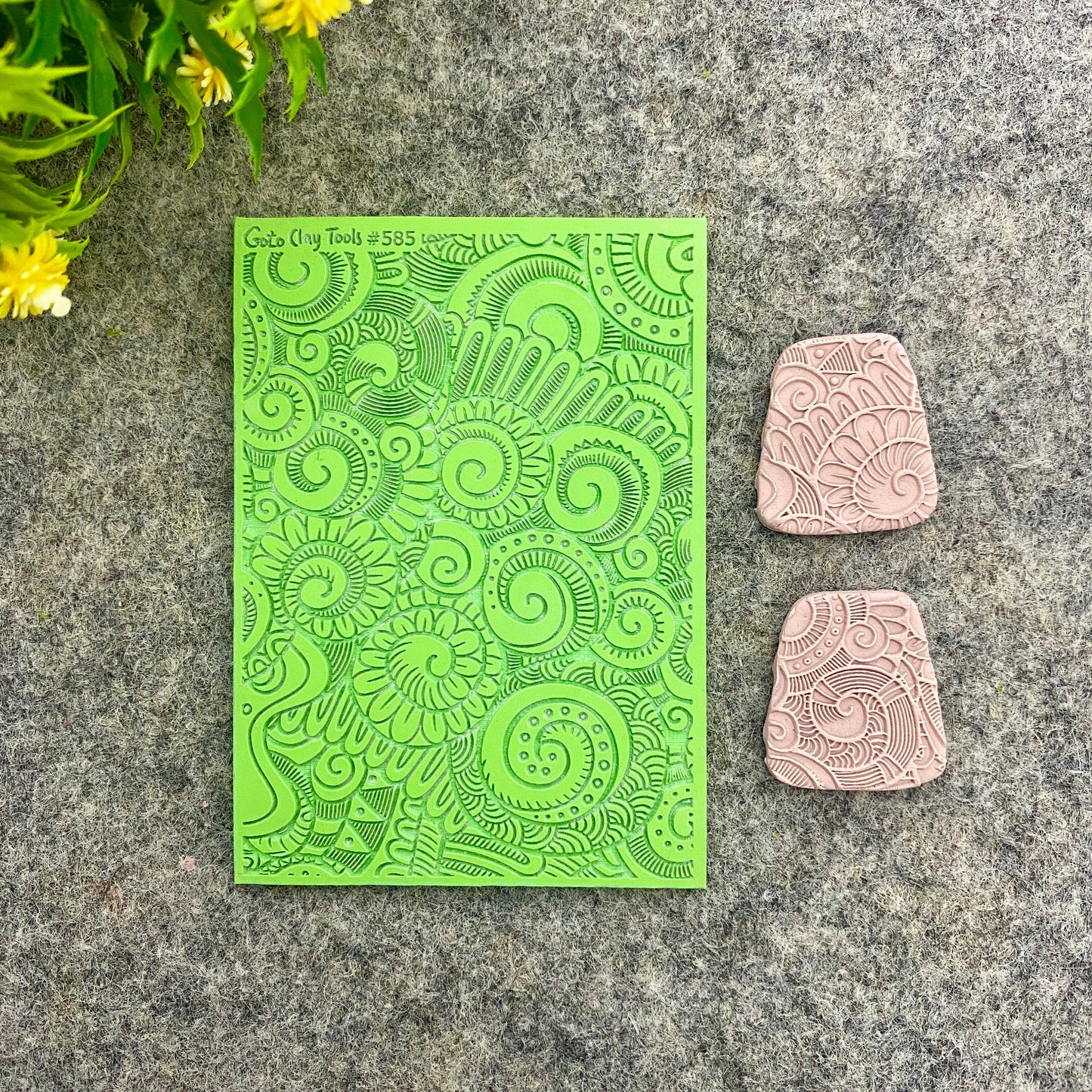 Detailed Doodle Texture mat for polymer clay, Polymer Clay Rubber Texture mat, Texture Tile mats, Rubber Texture Sheet #585