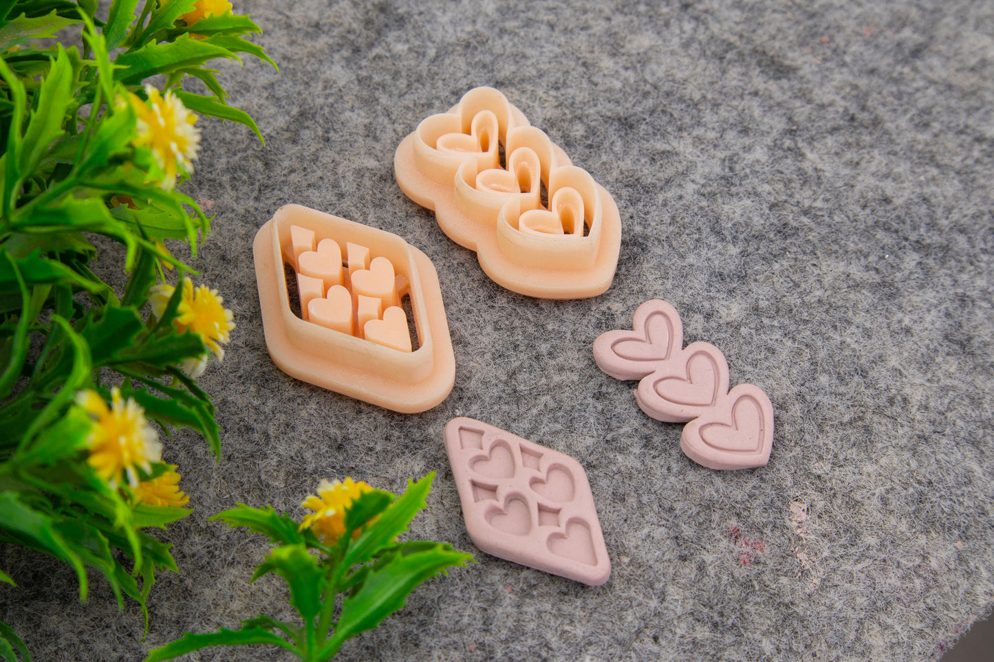 Heart Embossed Clay Cutter: Valentine Polymer Earring Making