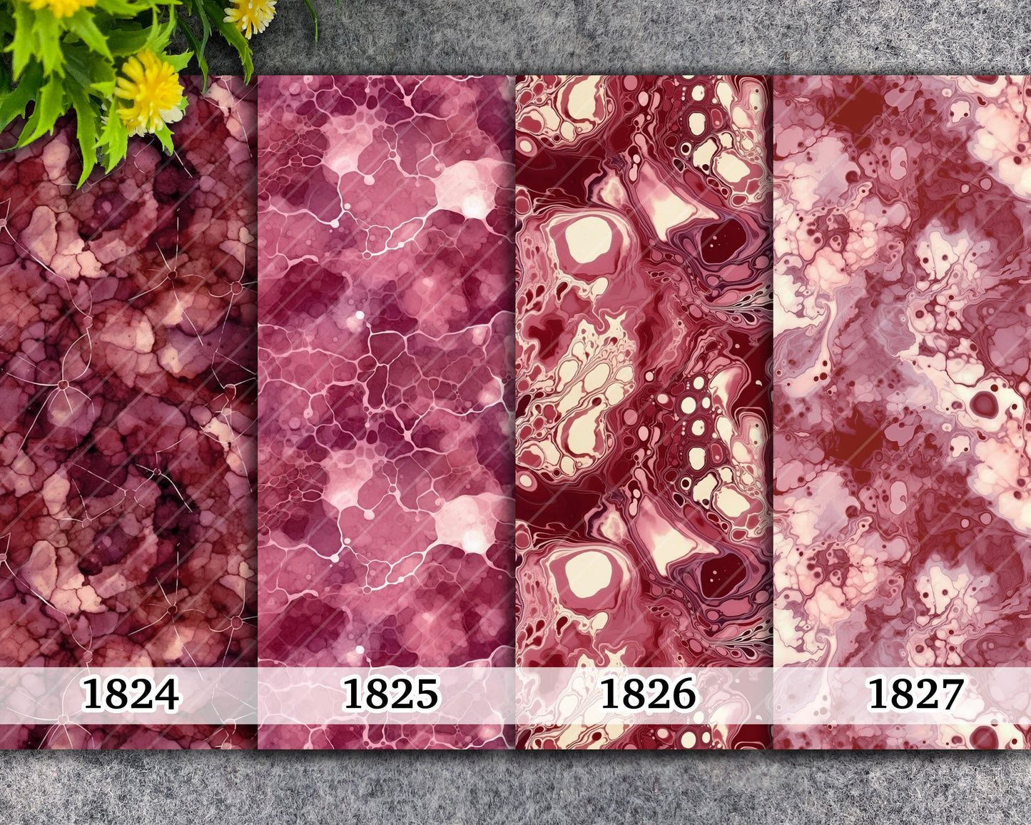 Wine Marble Polymer Clay Transfer Paper: Water Soluble Image Transfers