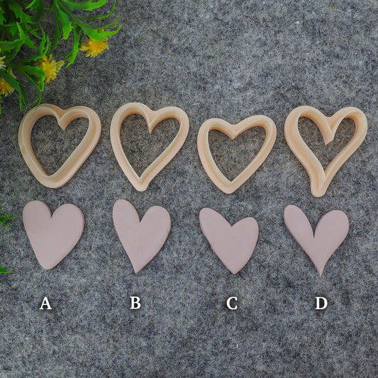 Valentine Heart Clay Cutter: Polymer Earring Making Tool #707-3