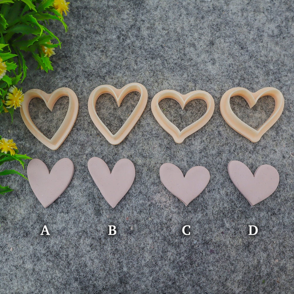Valentine Heart Clay Cutter: Polymer Earring Making Tool #707-4