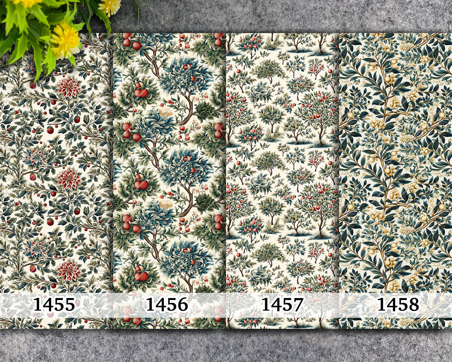 Vintage Orange Trees Pattern Transfer Paper for Polymer Clay (4x5.5 inches)