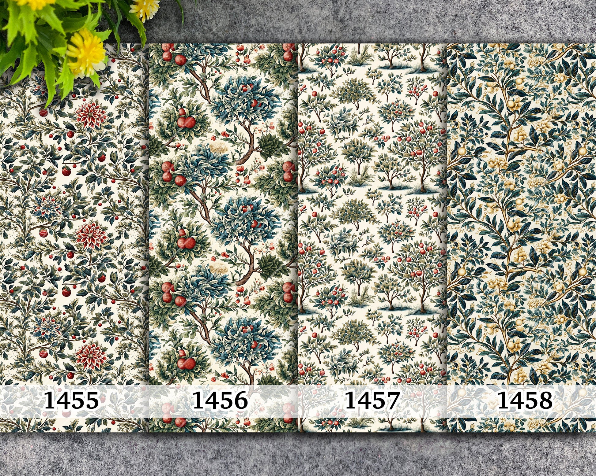 Vintage Orange Trees Pattern Transfer Paper for Polymer Clay (4x5.5 inches)