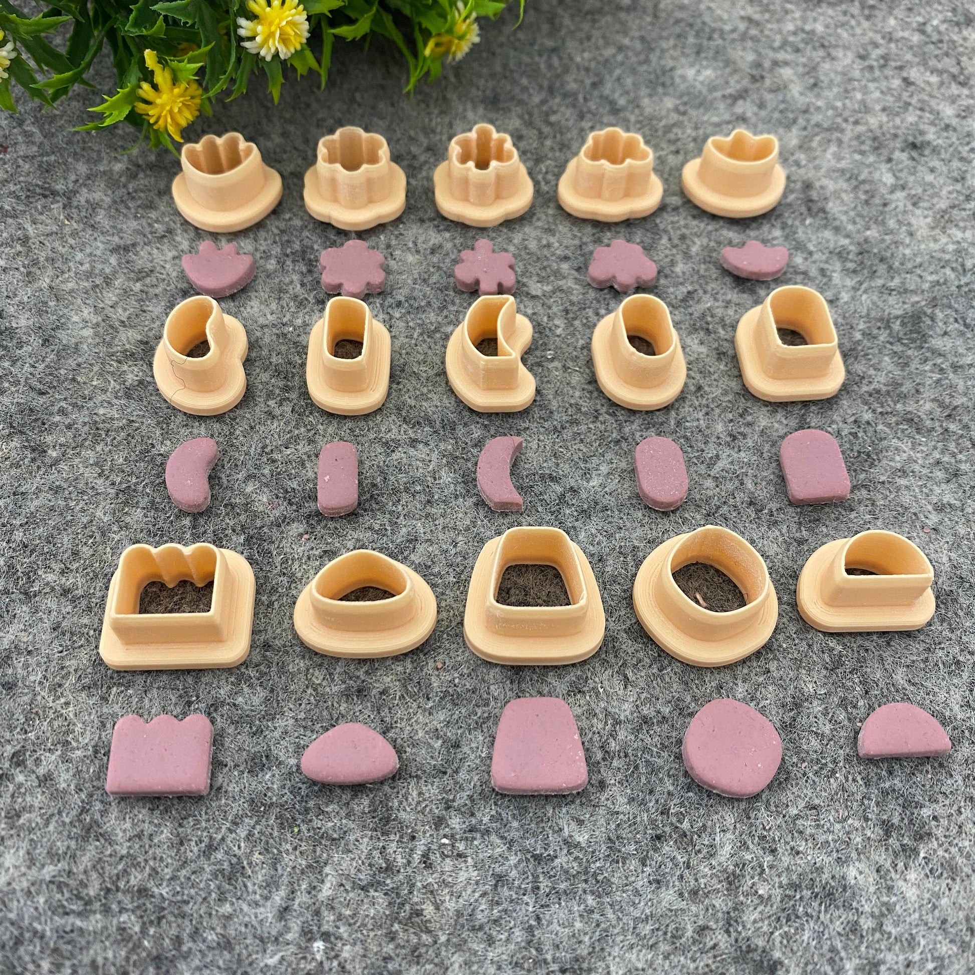 Organic shape stud Cutters for polymer clay #675