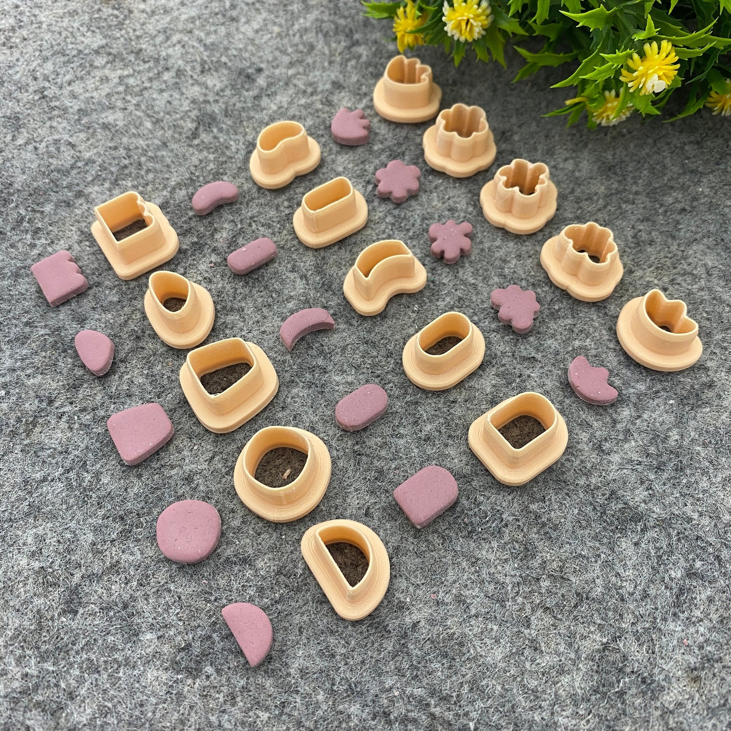 Organic shape stud Cutters for polymer clay #675