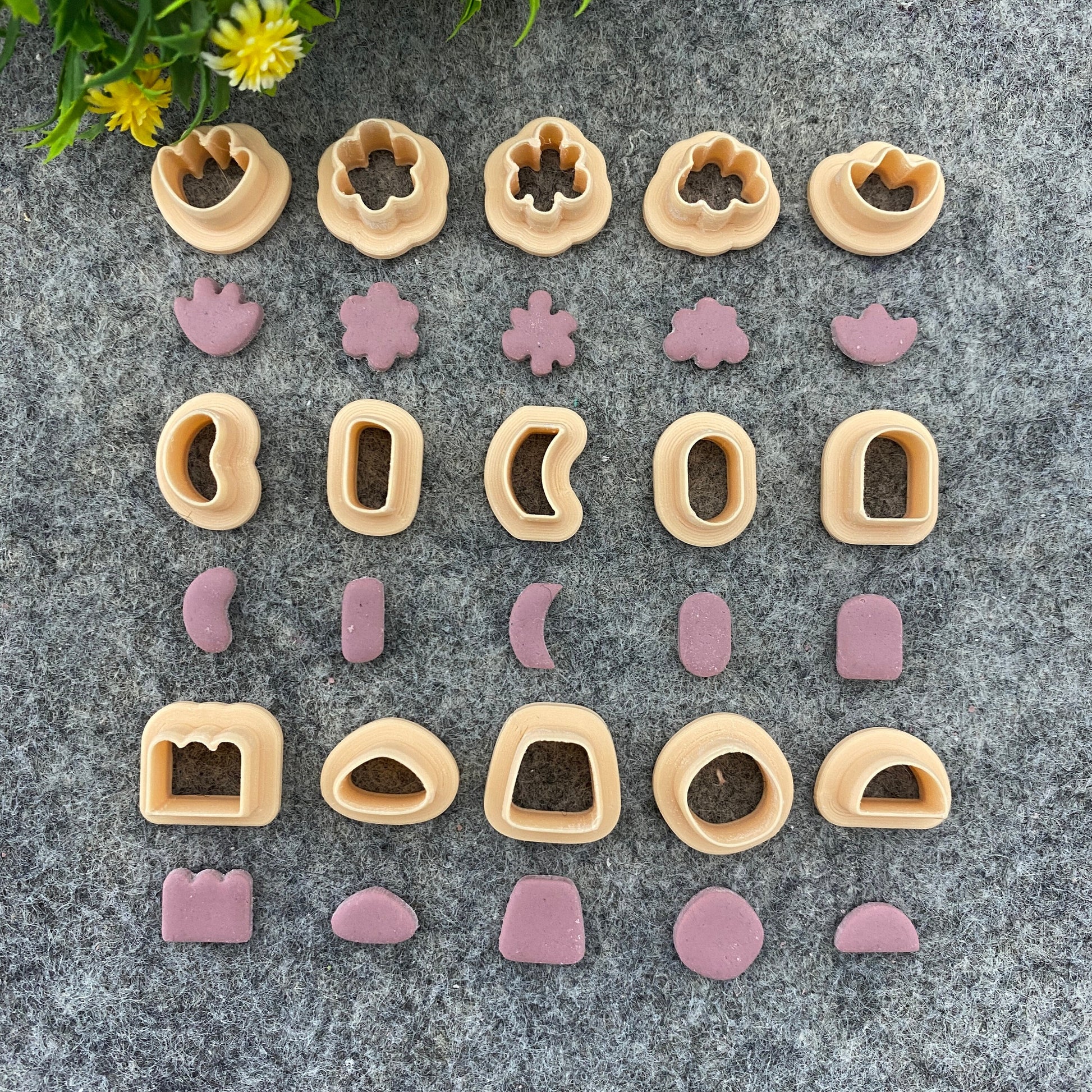 Organic shape stud Cutters for polymer clay #675