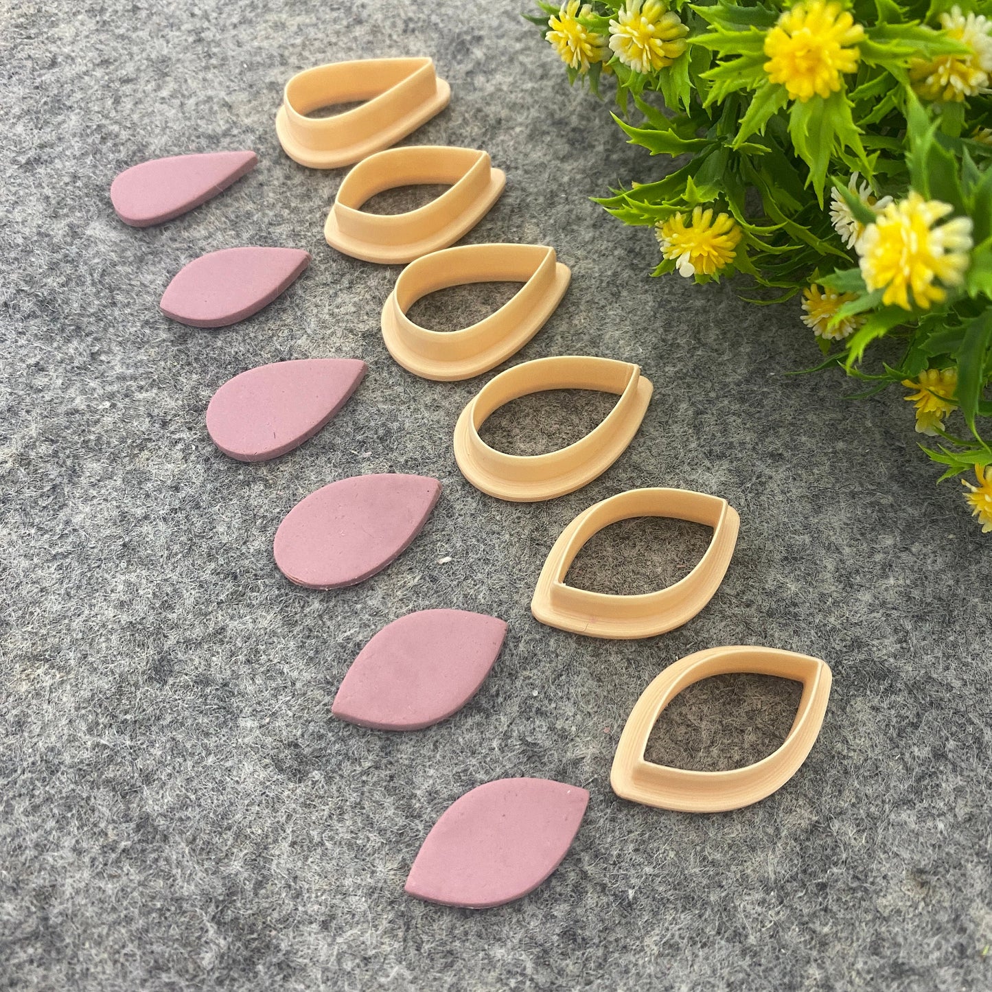 Organic drop shapes Polymer clay cutter, Clay earring cutters, Polymer clay tools, 3D printed cutters#665