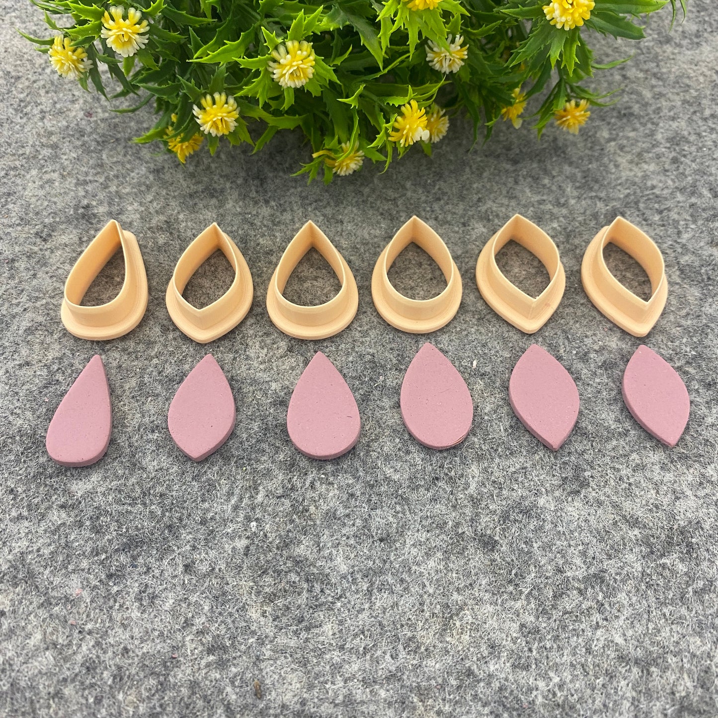 Organic Drop Polymer Clay Cutters: 3D Printed Earring Tools #665