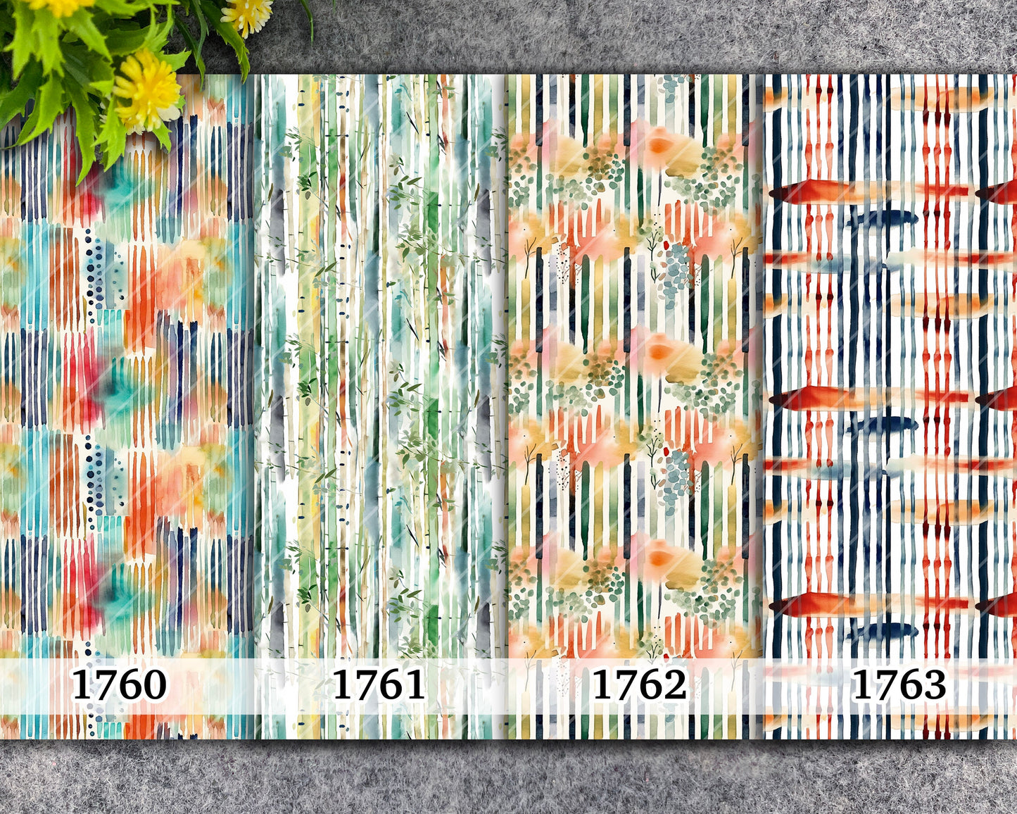 Watercolor Stripes Transfer Paper for Polymer Clay: Water Soluble (4x5.5 inches)