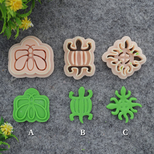 Adinkra Symbol Clay Cutters: Fafanto, Denkyem - Polymer Clay Earring Tools #710-set-4