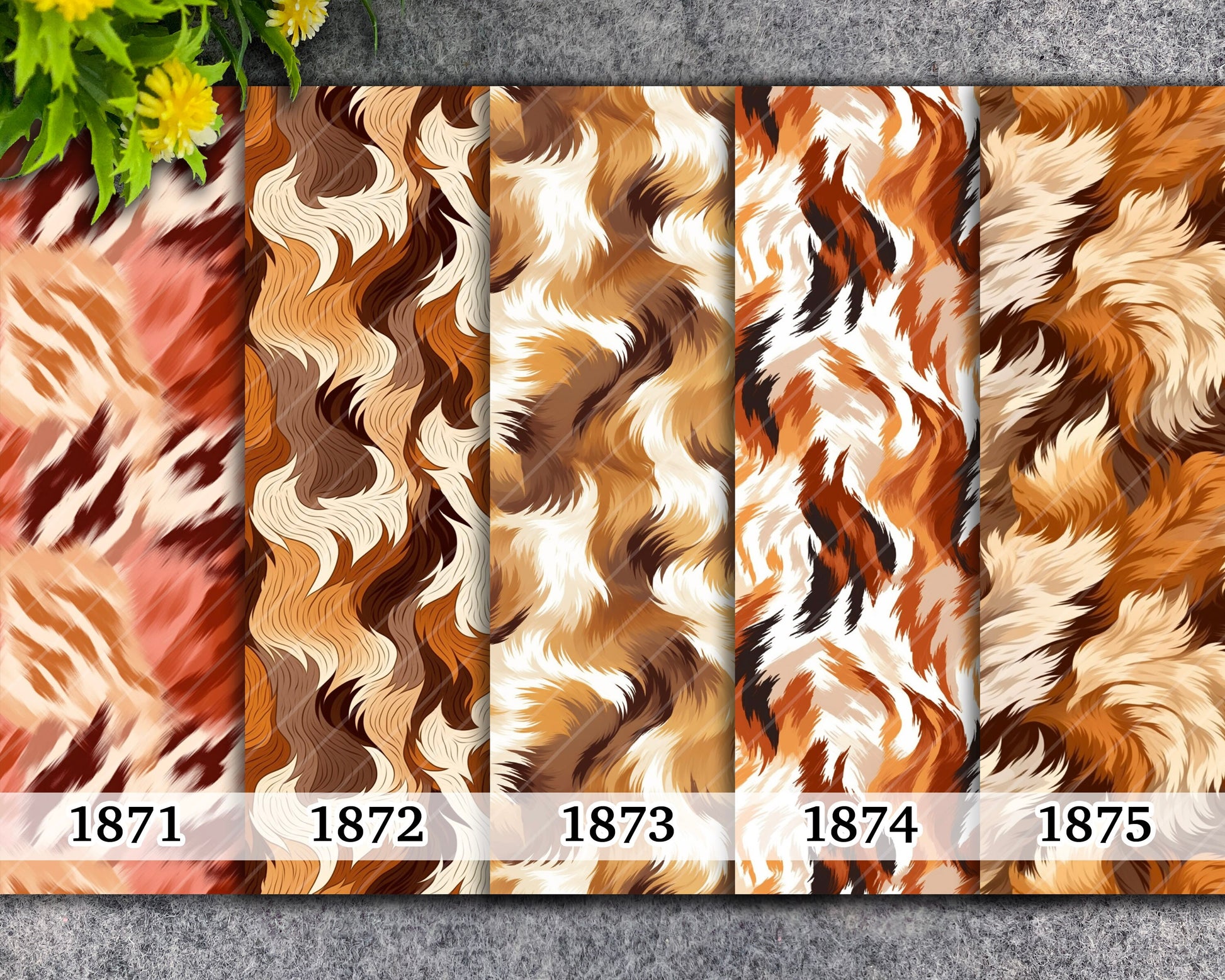 Water soluble Transfer paper for polymer clay, Brown animal fur pattern, polymer clay image transfers, magic transfer paper