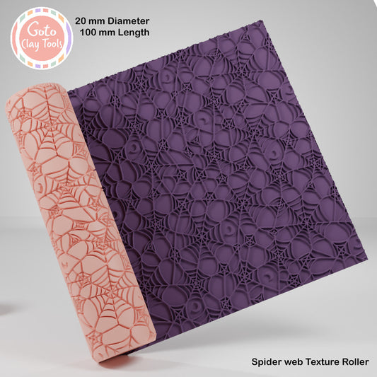 Spider Web Texture Roller: Halloween Polymer Clay Tool #126