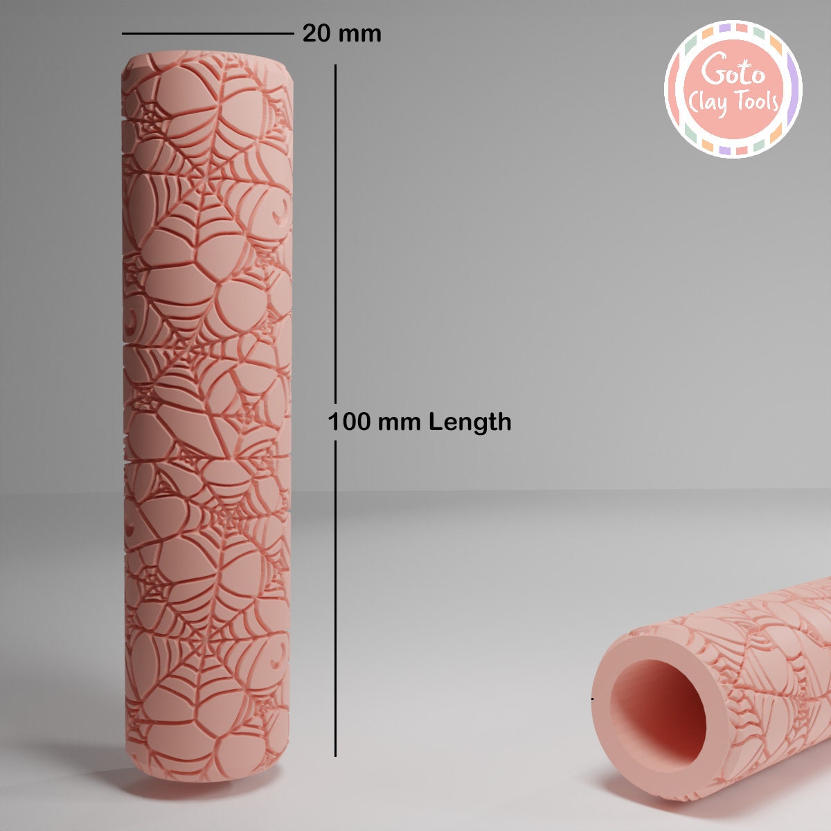 Spider Web Texture Roller, Halloween Polymer Clay Texture Roller, Resin Hand Roller for Polymer Clay, Polymer Clay Tools #126