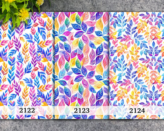 Ornate Water soluble Transfer paper for polymer clay, Colorful leaves pattern, polymer clay image transfers, magic transfer paper