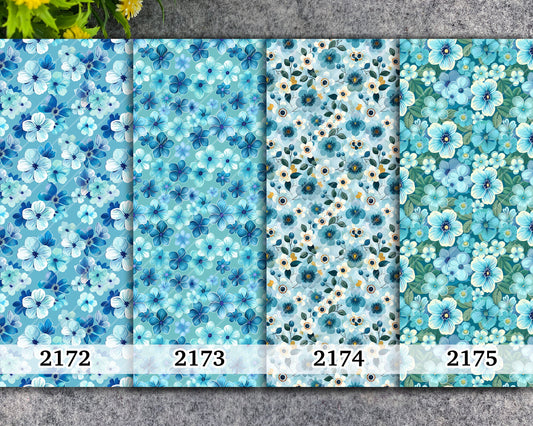 Water soluble Transfer paper for polymer clay, Blue floral pattern, polymer clay image transfers, magic transfer paper