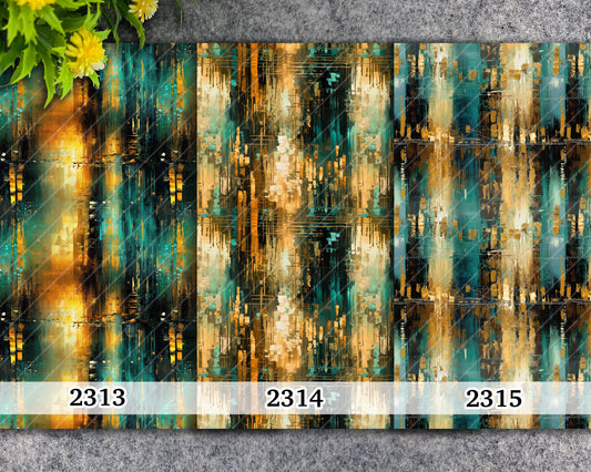 Water soluble Transfer paper for polymer clay, Teal and gold abstract pattern, polymer clay image transfers, magic transfer paper