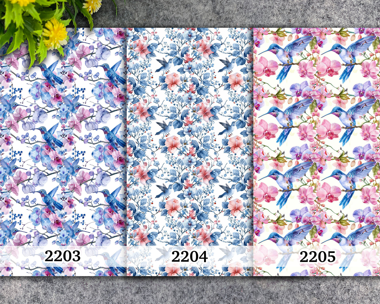 Water soluble Transfer paper for polymer clay, hummingbird floral, polymer clay image transfers, magic transfer paper