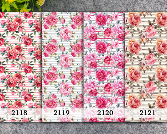Water soluble Transfer paper for polymer clay, Rose with stripes pattern, polymer clay image transfers, magic transfer paper