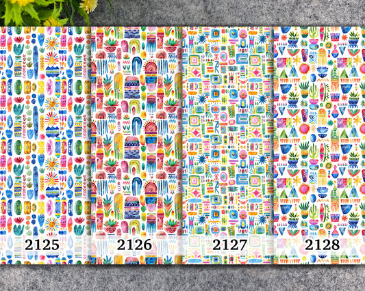Water soluble Transfer paper for polymer clay, Colorful abstract pattern, polymer clay image transfers, magic transfer paper
