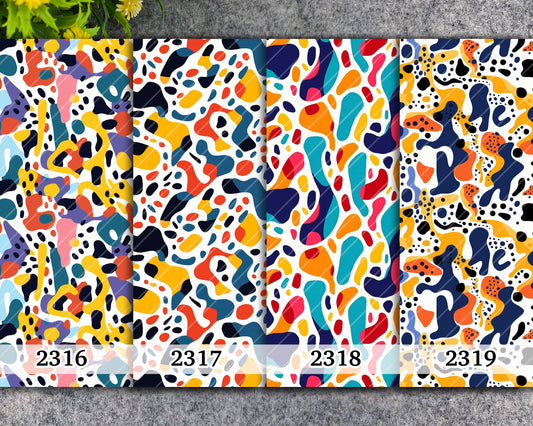 Water soluble Transfer paper for polymer clay, Colorful abstract pattern, polymer clay image transfers, magic transfer paper