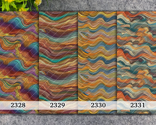 Water soluble Transfer paper for polymer clay, Colorful abstract waves pattern, polymer clay image transfers, magic transfer paper