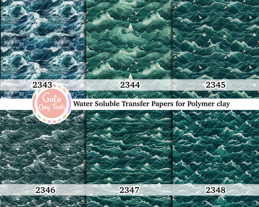 Green Waves Polymer Clay Transfer Paper: Water Soluble (4x5.5 inches)
