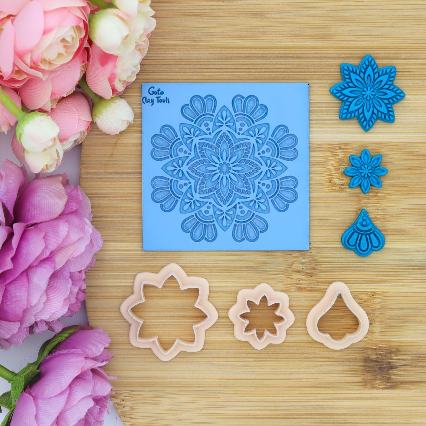Mandala Rubber Texture Mat for Polymer Clay Jewelry #M-1